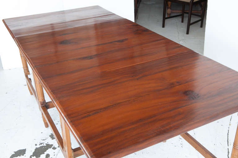 Indian British Campaign Teak Table with Folding Extensions