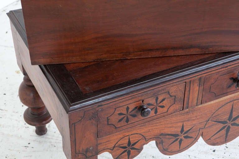 19th Century Anglo-Indian Mahogany Trunk on a Stand For Sale