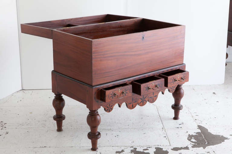 Anglo-Indian Indo-Dutch Jackfruit Trunk with Drawer Stand