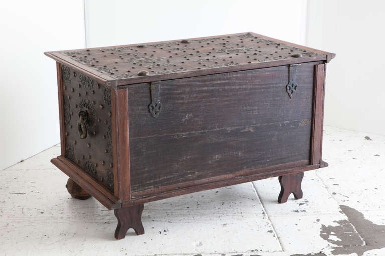 19th Century Dutch Colonial Trunk with Brass Details 5