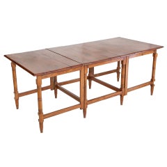 British Campaign Teak Table with Folding Extensions