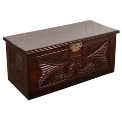 Indo-Dutch Rosewood Trunk with Brass Hardware