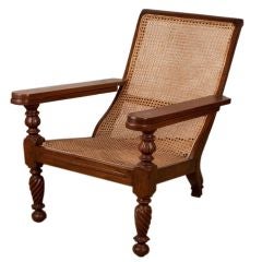 Anglo-Indian Teak Plantation Chair With Folding Arms