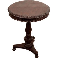 Anglo-Indian Rosewood Tilt Top Table with Pedestal Base