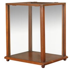 Glass Display Case with Teak Frame