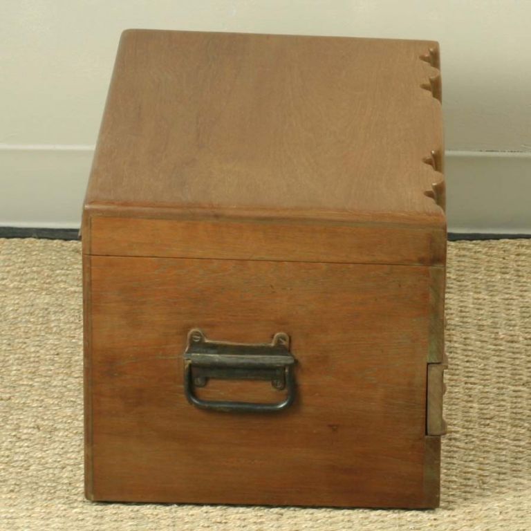 Anglo-Indian Teak Drawer Box with Scalloped Front