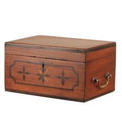 Antique Anglo-Indian Mahogany Cash Box with Inlay
