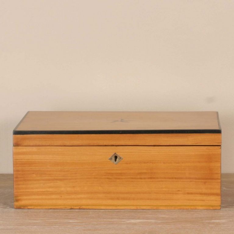 Anglo-Indian Satinwood and Ebony Cashbox with Secret Drawers