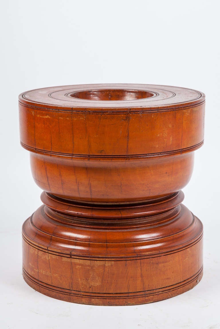 Mid-20th Century Satinwood Rice Grinder from Southern India