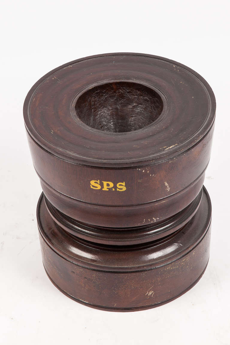 Indian Solid Wood Rice Grinder from Southern India For Sale