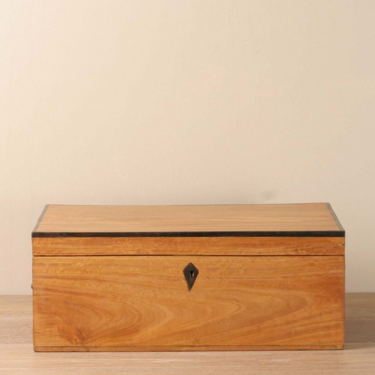 Anglo-Indian Satinwood and Ebony Cash Box with Secret Drawers