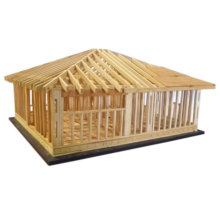 Wood Construction Model of a Square House