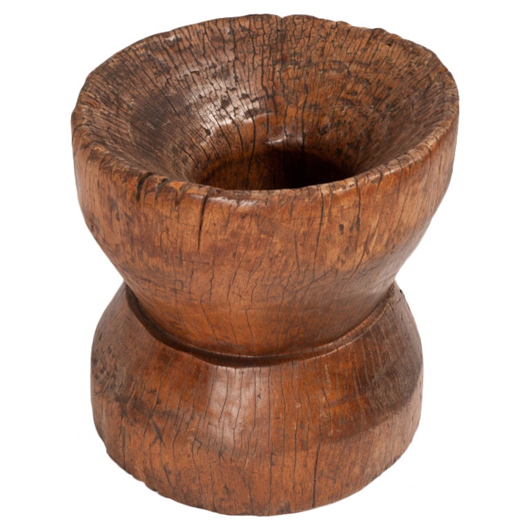 Large Solid Wood Rice Mortar from the Philippines