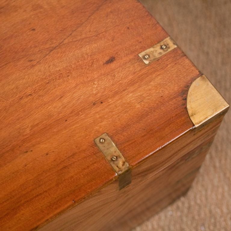 British Campaign Style Camphorwood Trunk with Brass Hardware 1