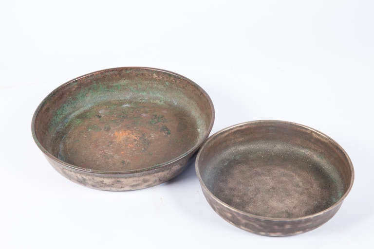 Sri Lankan Early 20th Century Solid Brass Bowls from Ceylon