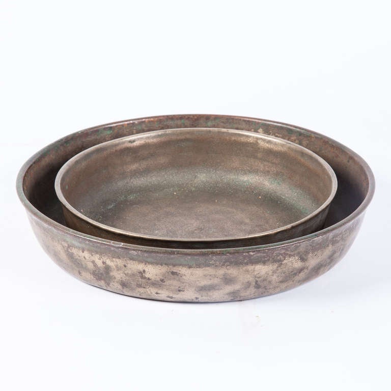 Early 20th Century Solid Brass Bowls from Ceylon In Excellent Condition In Richmond, CA