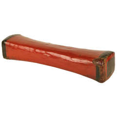 Shanxi Red and Black Lacquered Leather Pillow