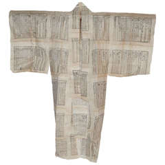 Long Paper Kimono Made of Vintage Japanese Paper