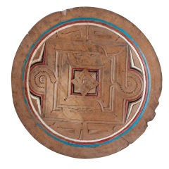Carved and Painted Wood Tray from Suriname