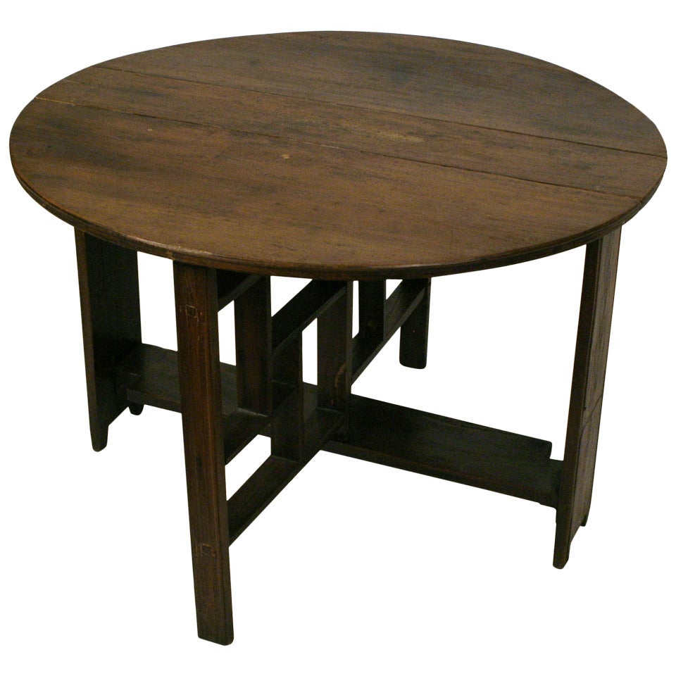 Shanxi Elmwood Round Folding Coffee Table For Sale