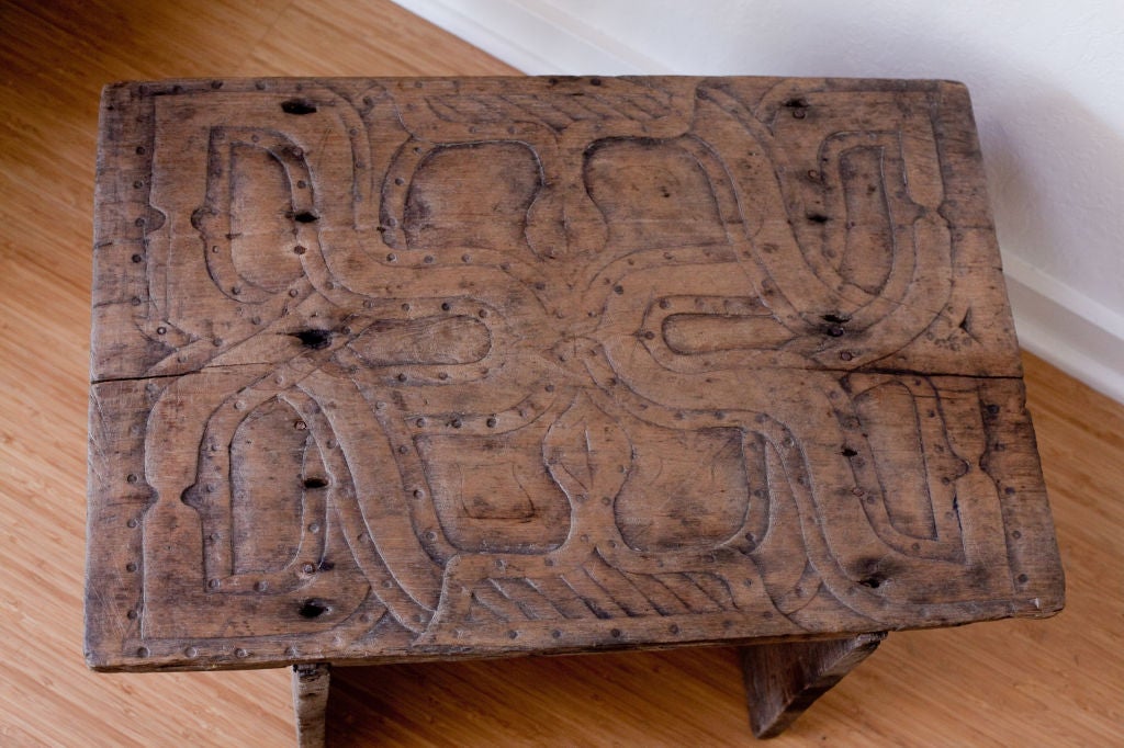Carved Wood Stool from Suriname