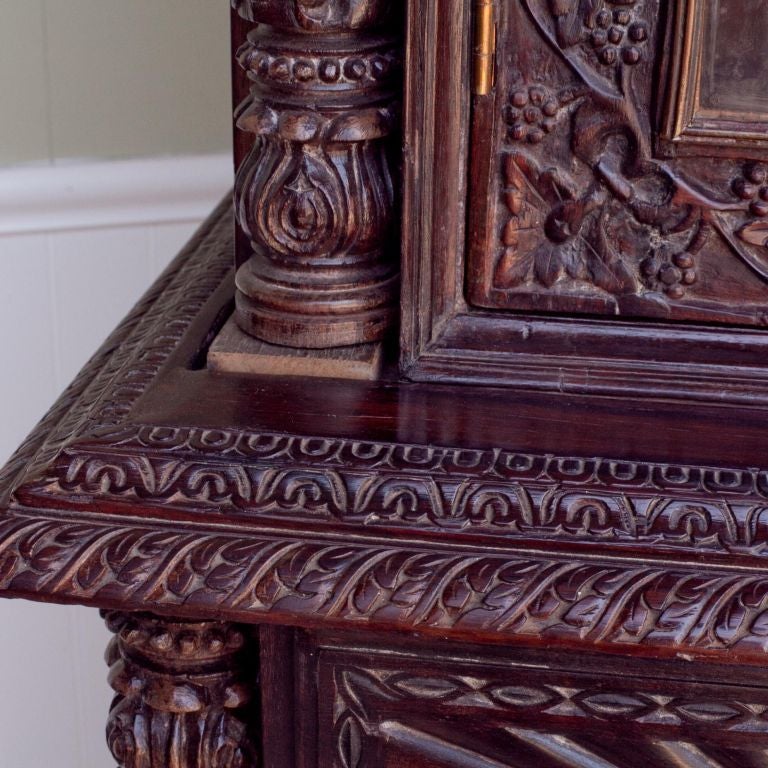 Indo Portuguese Rosewood Cabinet in 3 Sections 1