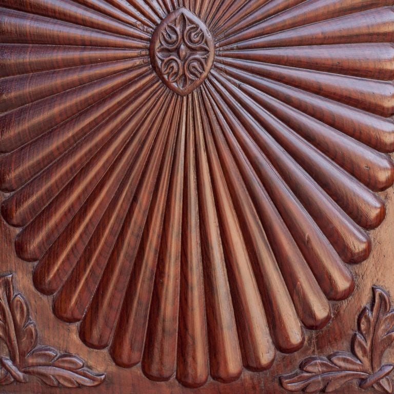 Brass Indo-Portuguese Sunburst Armoire in Solid Rosewood