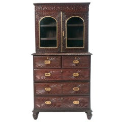 Indo-Portuguese Rosewood Cabinet over Drawers
