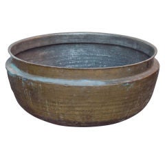Used Large Solid Brass Indian Pot