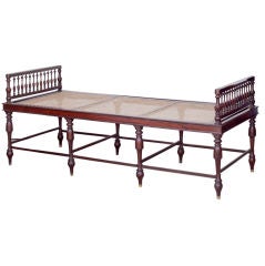 Antique Dutch Colonial Solid Rosewood Day Bed