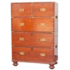 British Colonial Campaign Chest in Teak