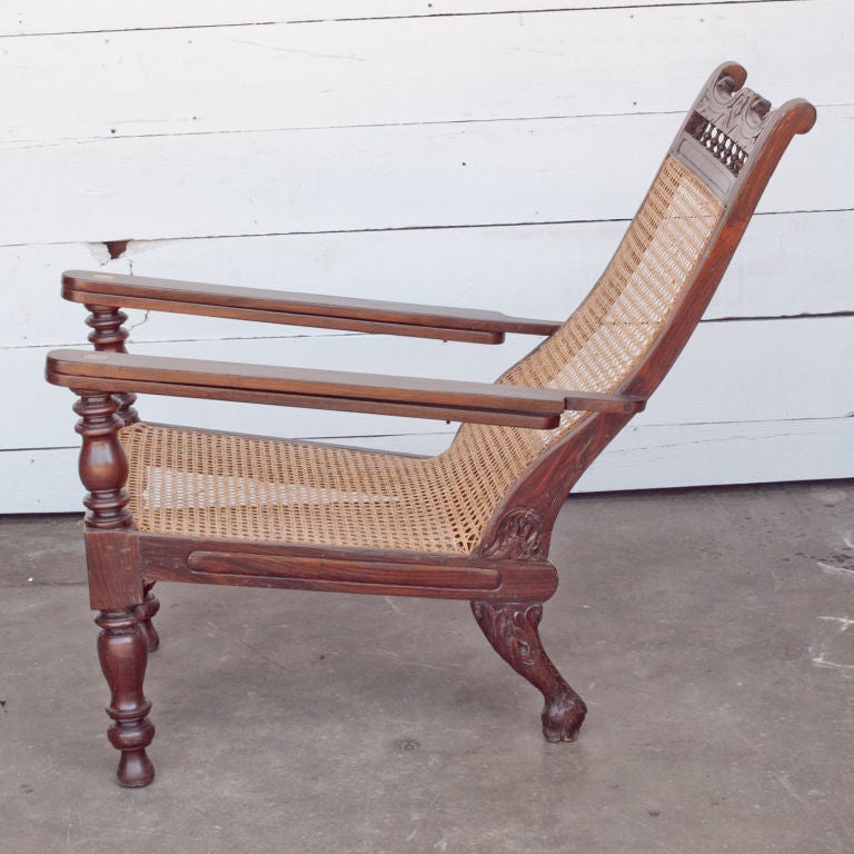 19th Century Anglo-Indian Solid Rosewood Plantation Chair