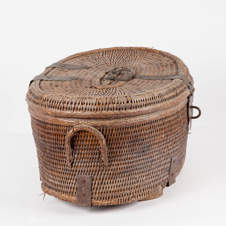 Indian Rattan Basket from Southern India For Sale