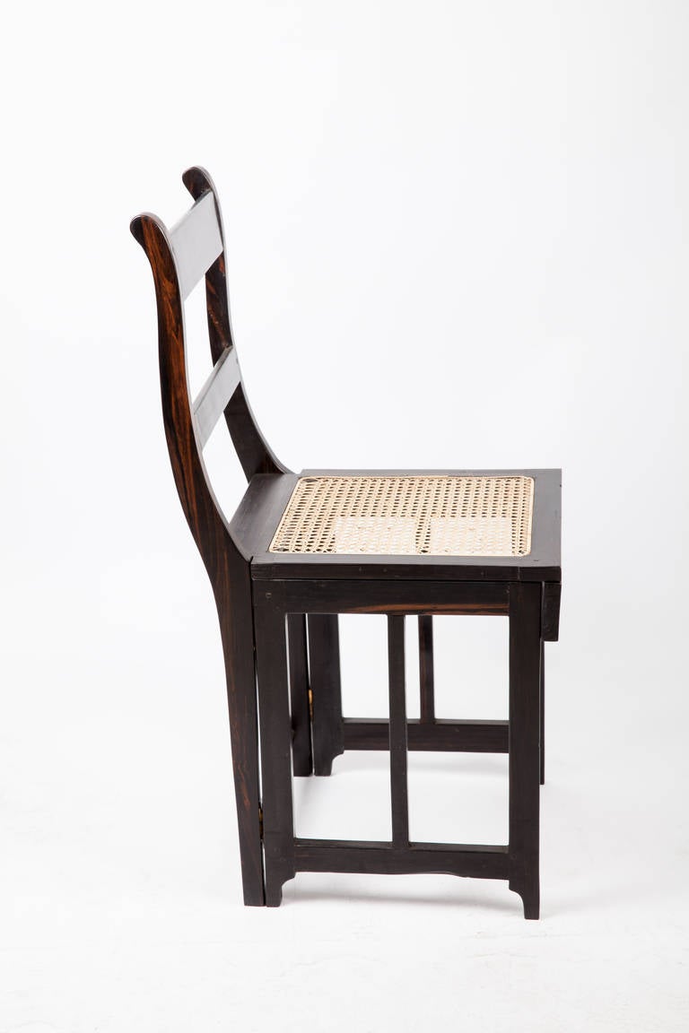 Sri Lankan Anglo-Indian Ebony Folding Campaign Chair For Sale