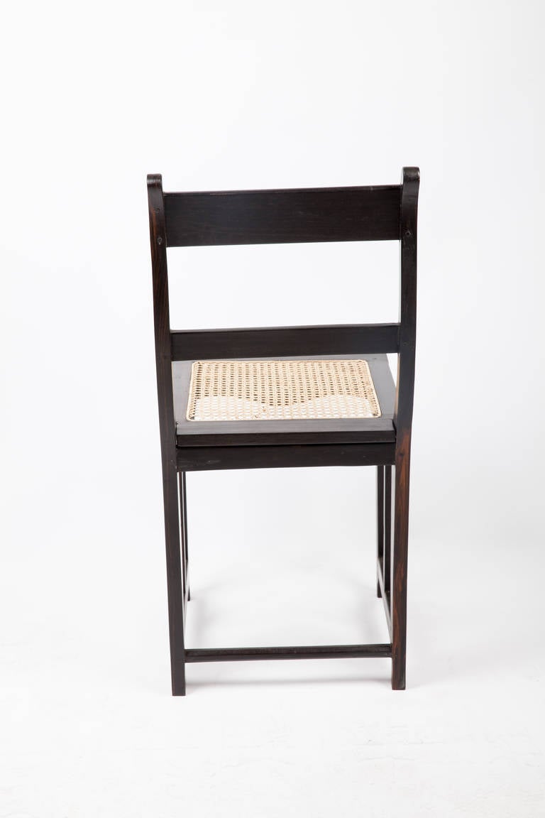 Anglo-Indian Ebony Folding Campaign Chair In Good Condition For Sale In Richmond, CA