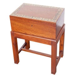 Anglo-Indian Teak Cash Box on a Stand