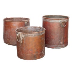 Solid Hammered Copper Pots from Southern India
