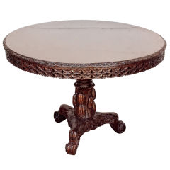 Indo-Portuguese Solid Rosewood Tilt-Top Center Table