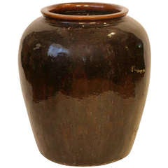 Tobacco Glazed Water Jar