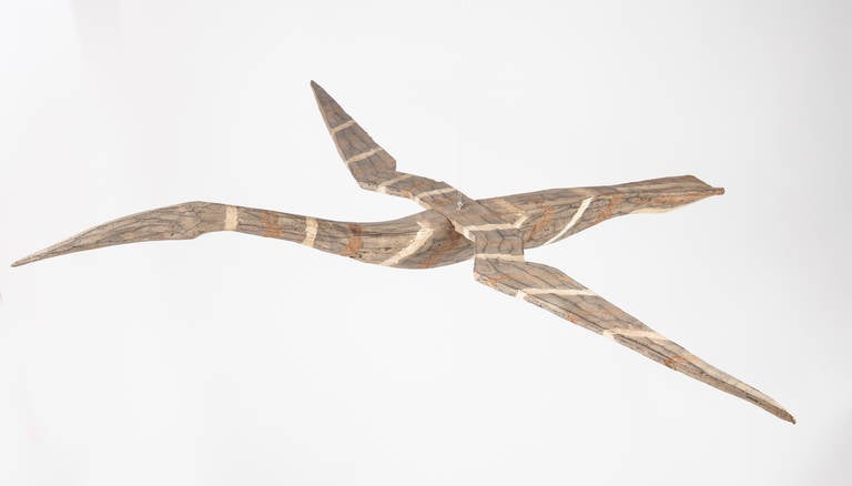 Paint Wood Spirit Bird Sculpture from Indonesia For Sale