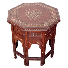 Anglo-Indian Rosewood Folding Table with Inlay