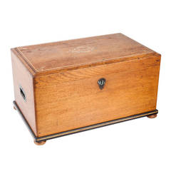 Anglo-Indian Teak Cashbox with Inlay