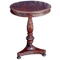 Anglo-Indian Solid Rosewood Round Tilt-Top Table