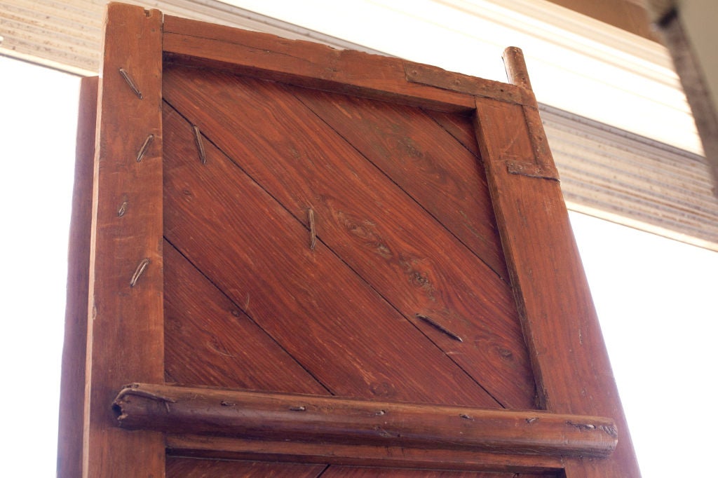 Massive Solid Teak Doors from Southern India with Brass Details For Sale 4