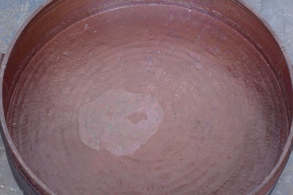 Very Large South Indian Hand-Hammered Solid Copper Cooking Pot In Good Condition For Sale In Richmond, CA