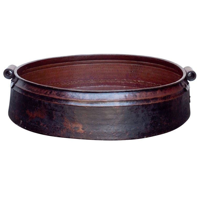 Very Large South Indian Hand-Hammered Solid Copper Cooking Pot For Sale