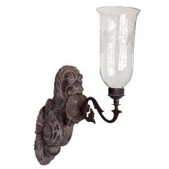 Anglo-Indian Candle Sconce with Stylized Lion
