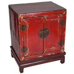 Zhejiang Red Lacquer Cabinet on Stand