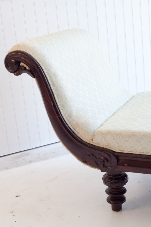 19th Century Anglo-Indian Mahogany Daybed with Upholstered Seat