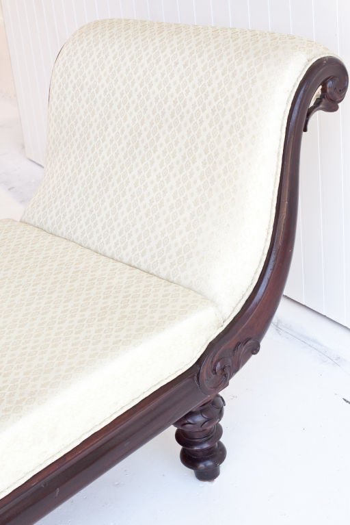 Anglo-Indian Mahogany Daybed with Upholstered Seat 1